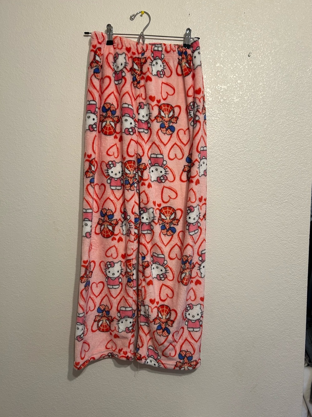 Hello Kitty Pink Heart Fleece Pajama Pants women’s Asian L